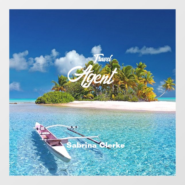 Holiday island custom name window cling (Sheet)