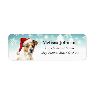 Holiday Jack Russel Terrier Return Address Labels