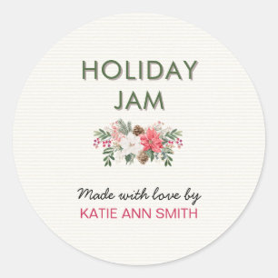 Holiday Jam Label Christmas Canning Sticker