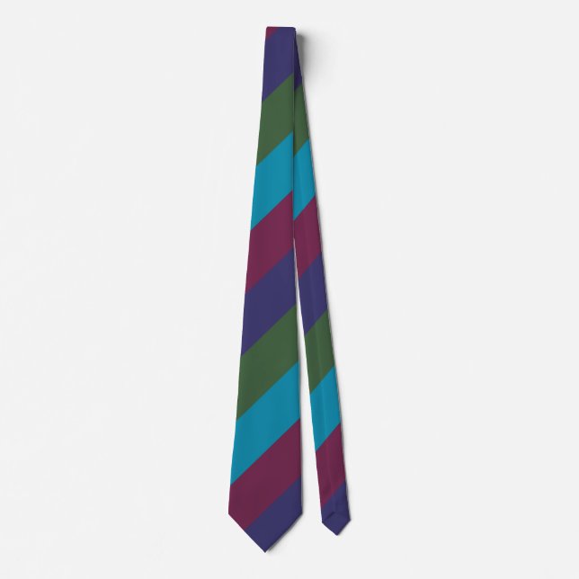 Holiday Jewel Tone Stripes Tie (Front)