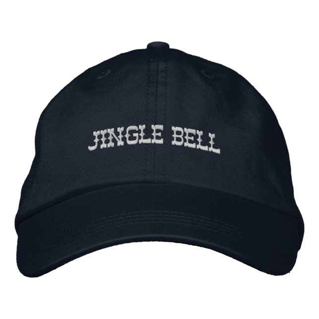 Holiday Jingle Bell Navy Colour Elegant Winter-Hat Embroidered Hat (Front)