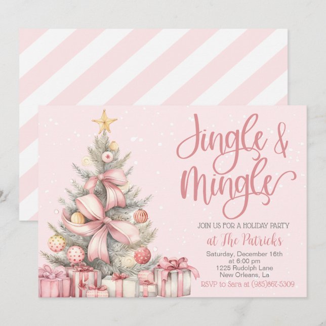 Holiday Jingle & Mingle Party Invitation (Front/Back)