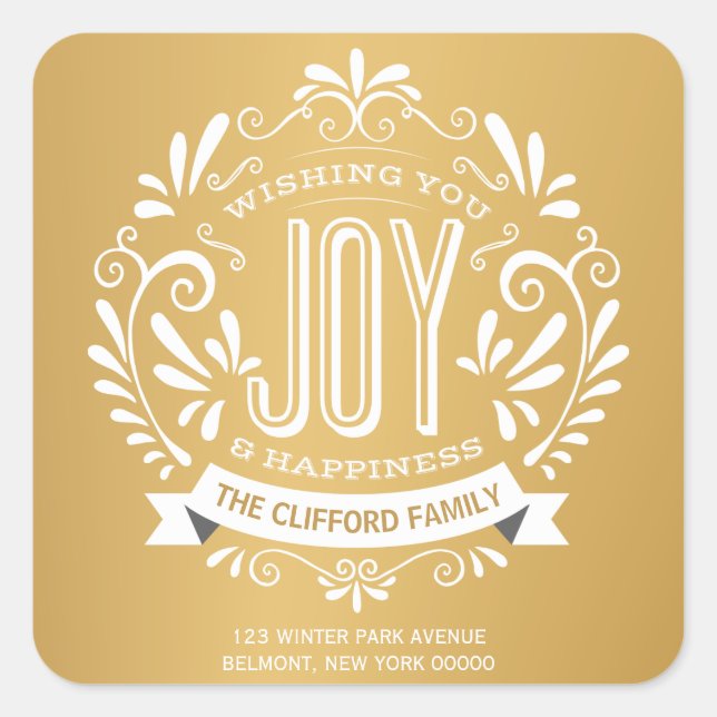 HOLIDAY JOY CHALKBOARD ADDRESS STICKERS (Front)