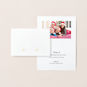 HOLIDAY JOY CHRISTMAS ORNAMENT BANNER GOLD FOIL CARD