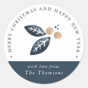 Holiday Joy - Christmas Round Sticker