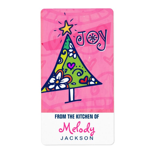 Holiday Joy Christmas Tree, Kitchen Labels (Front)