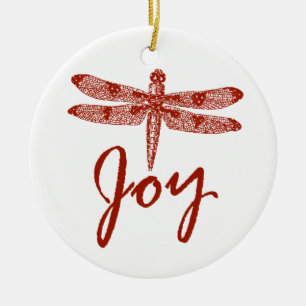 Holiday Joy Dragonfly Ceramic Tree Decoration