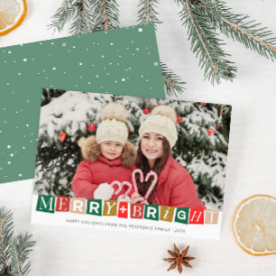 holiday joy merry & bright photo card