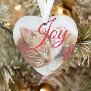 Holiday Joy Modern & Minimal Multiple Pet Photo Ornament