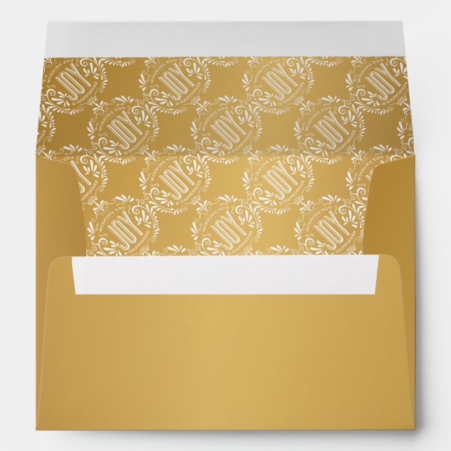 HOLIDAY JOY ORNAMENT PLAIN GOLD ENVELOPE (Back (Bottom))