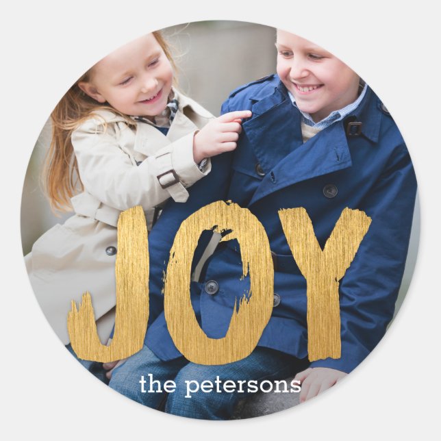 Holiday Joy Photo Holiday Sticker/ Envelope Seal (Front)