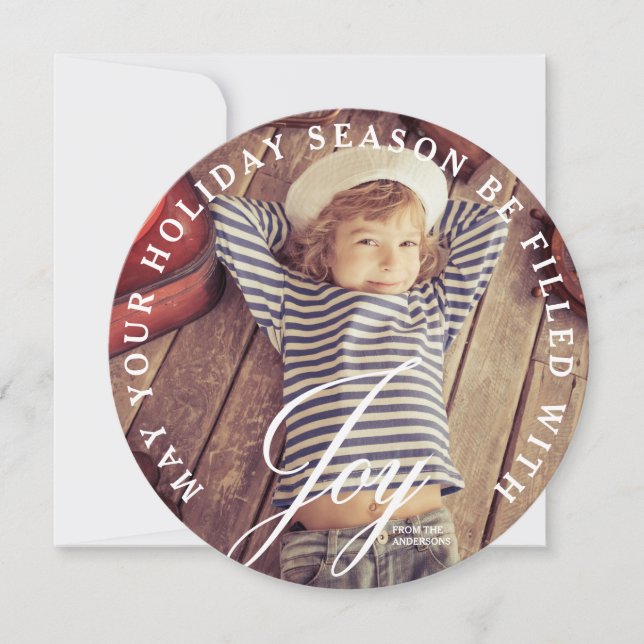 Holiday Joy | Round Modern Merry Christmas (Front)