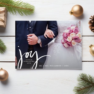 Holiday Joy Wedding Photo Collage and Thank You Card