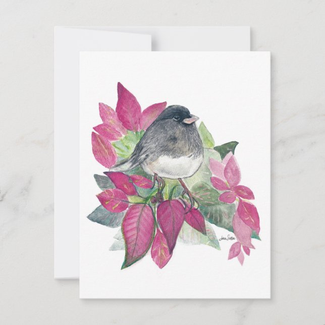 Holiday Junco Bird Art Card (Front)