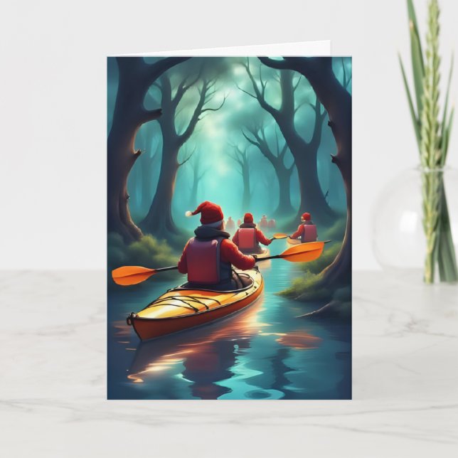 Holiday Kayak Crew – Christmas Adventure Card (Front)