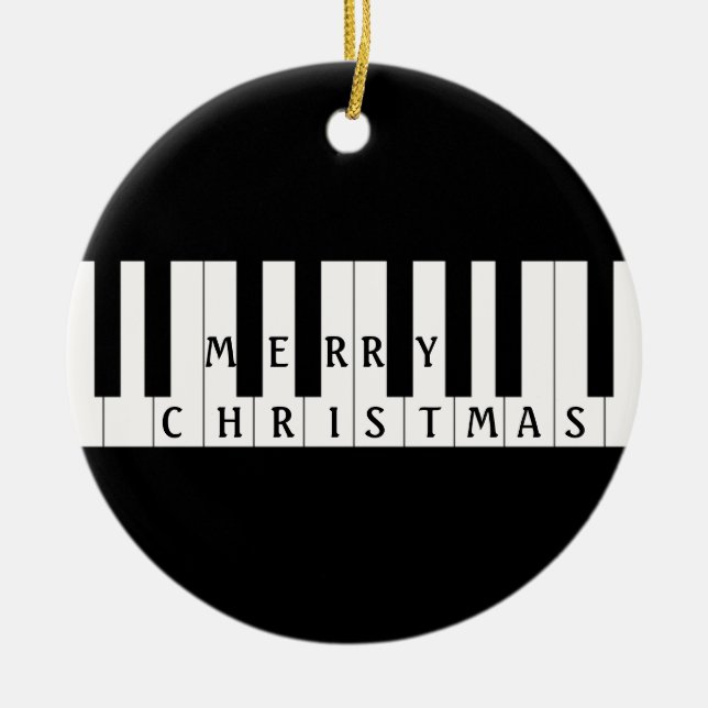 Holiday Keys Piano Ceramic Tree Decoration (Front)