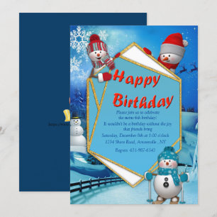 Holiday Kids Snowman Party Invitation