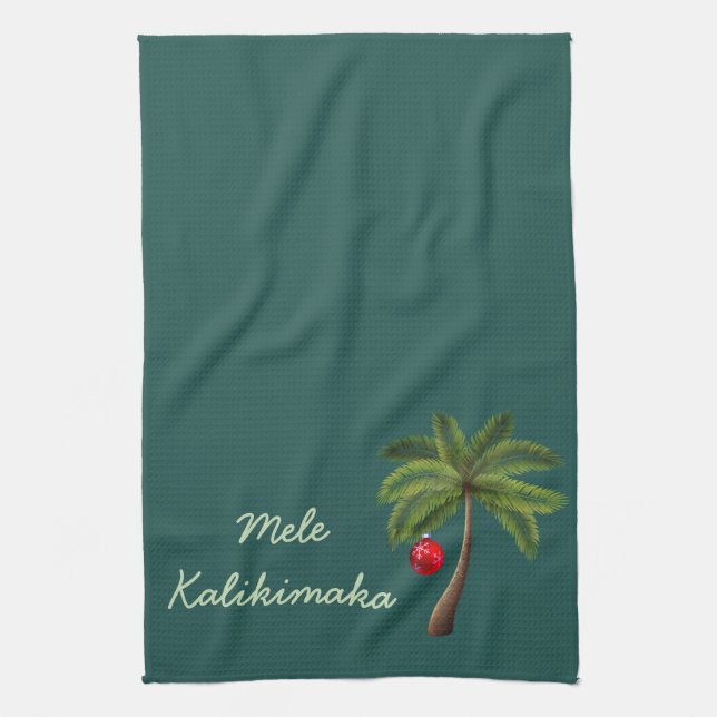 Holiday Kitchen Towel-Mele Kalikimaka Tea Towel (Vertical)
