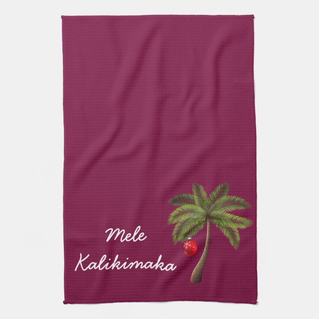 Holiday Kitchen Towel-Mele Kalikimaka Tea Towel (Vertical)