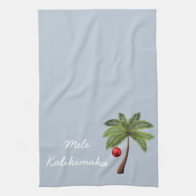 Holiday Kitchen Towel-Mele Kalikimaka Tea Towel (Vertical)