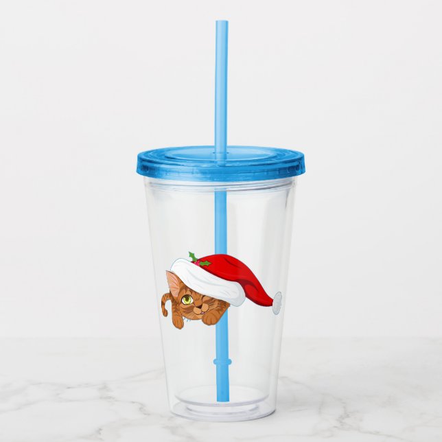 Holiday Kitten Acrylic Tumbler (Front)