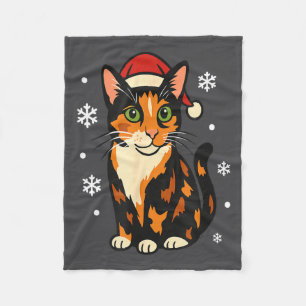 Holiday Kitten Cute Christmas Cat Design Uni  Fleece Blanket