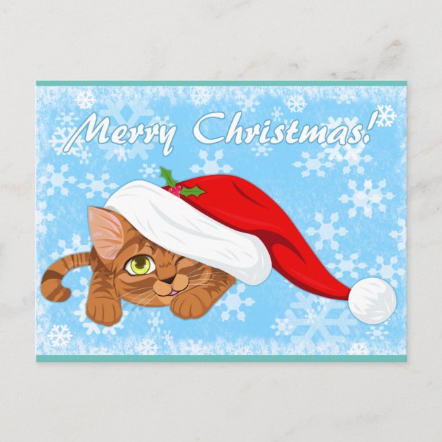 Holiday Kitten Holiday Postcard (Front)