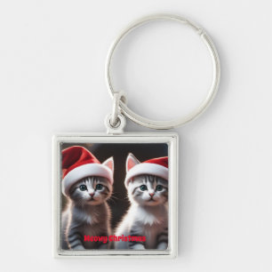 Holiday Kitten Keychain