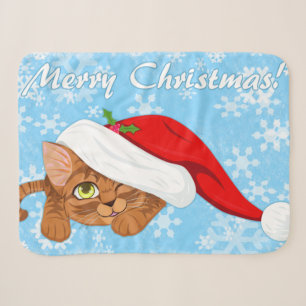 Holiday Kitten Sherpa Blanket