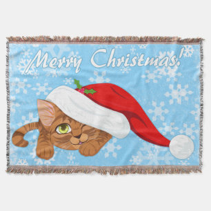 Holiday Kitten Throw Blanket