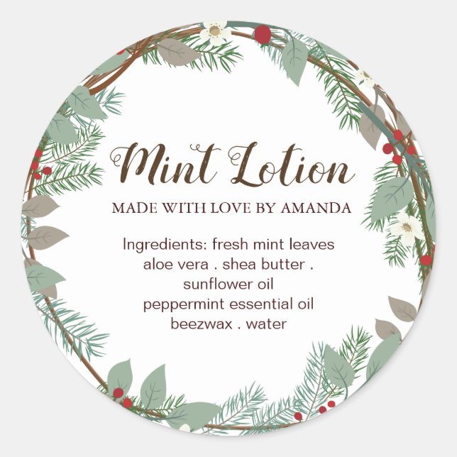 Holiday Labels for Lotions and Salves (Front)