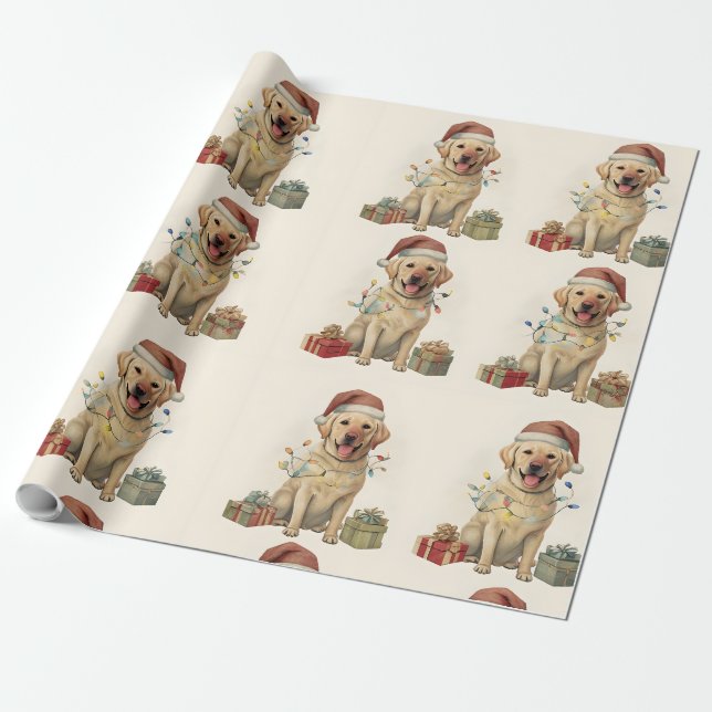 Holiday Labrador Retriever Wrapping Paper, Gift Wrapping Paper (Unrolled)