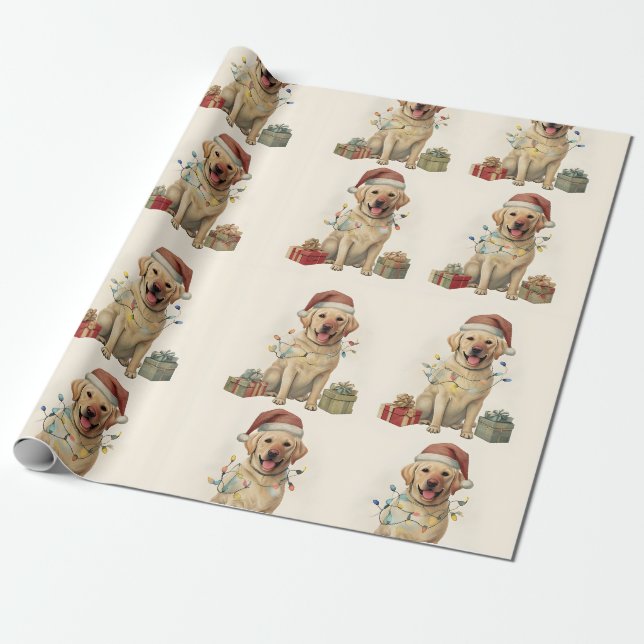 Holiday Labrador Retriever Wrapping Paper, Gift Wrapping Paper (Unrolled)