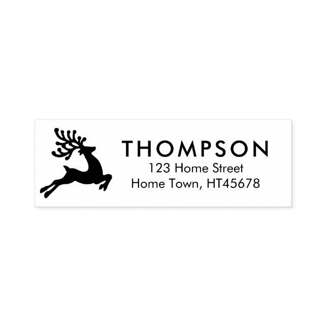 Holiday Leaping Reindeer Return Address Self-inking Stamp (Design)