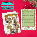 Holiday Letter with Photo - Fir Branches<br><div class="desc">When life or distance gets in the way and you can’t be with loved ones during the holidays, a custom holiday letter/photo card can help you stay connected. We've designed the perfect card for you that has script on a fir branch background. It has windows for four photographs to show...</div>