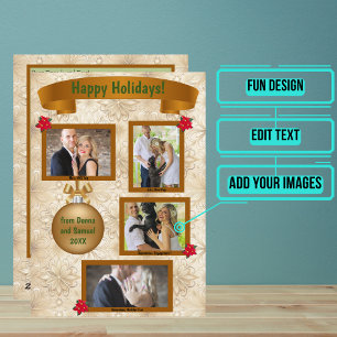 Holiday Letter with Photo - Fir Branches Card