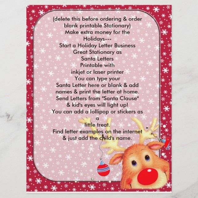 Holiday Letterhead Santa Letter Christmas Biz (Front)