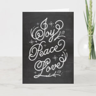 Holiday Lettering Greeting Card - Joy Peace Love