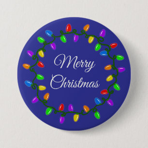 Holiday Lightbulb Wreath  7.5 Cm Round Badge