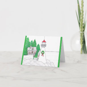 Holiday Lighthouse Card