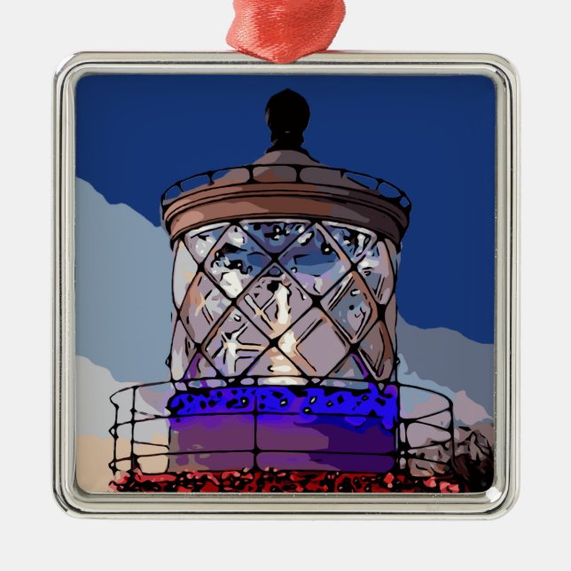 HOLIDAY LIGHTHOUSE METAL TREE DECORATION (Front)