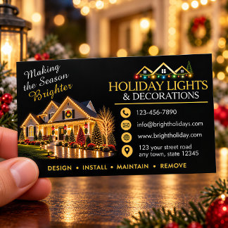 Holiday Lights and Decoration Installation Business Card