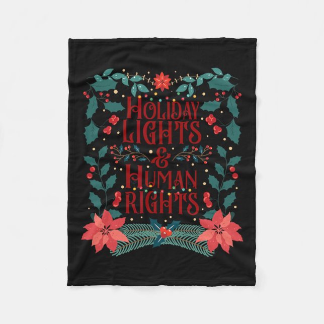 Holiday Lights And Human Rights  Fleece Blanket (Front)