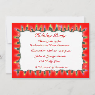 Holiday Lights Border Invitation
