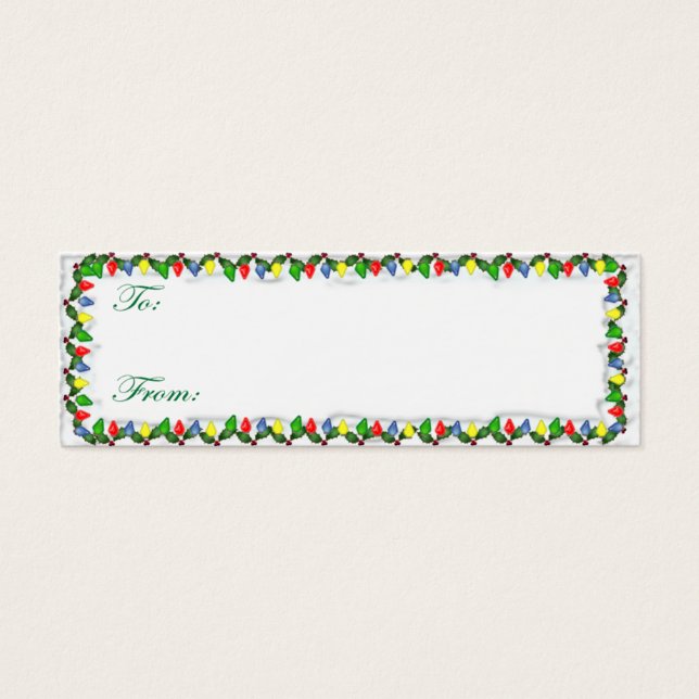 Holiday Lights Christmas Tag Card (Front)