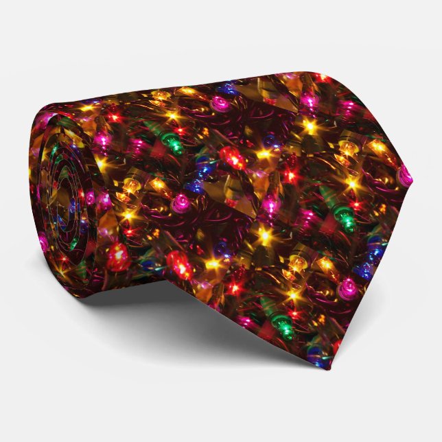Holiday Lights Christmas Tie (Rolled)