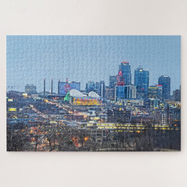 Holiday Lights, Downtown Kansas City, Missouri Jigsaw Puzzle (Horizontal)