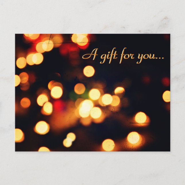 Holiday Lights Gift Certificate Postcard (Front)