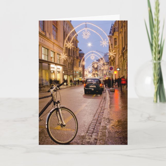 Holiday Lights in Basel, Switzerland Card (Front)