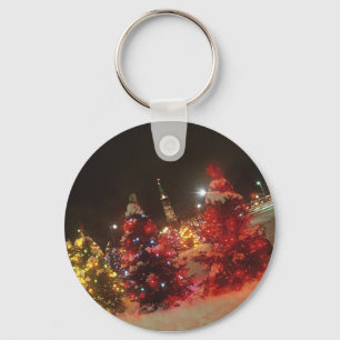 Holiday Lights Outside Key Ring
